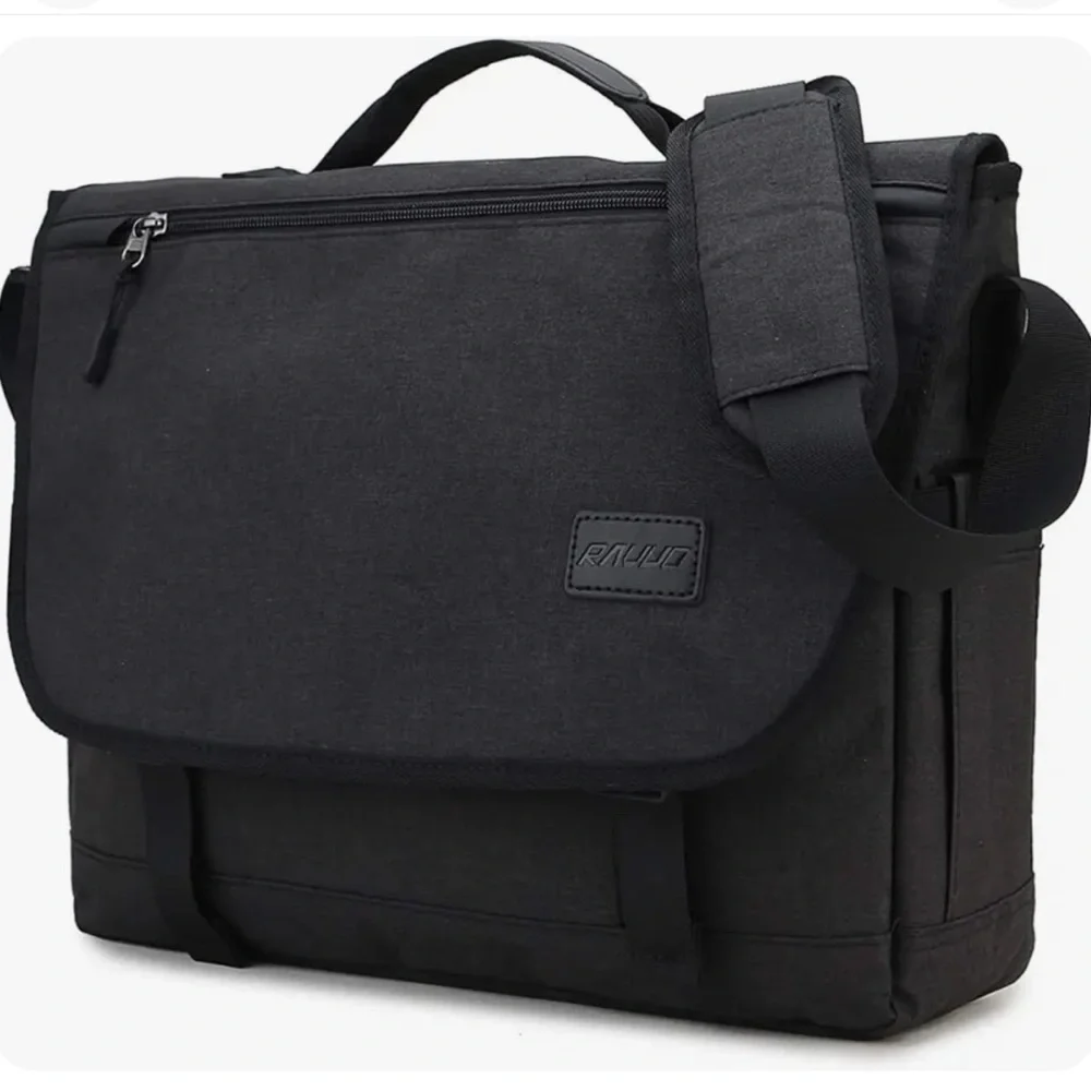 RAVUO Water Resistant Lightweight Messenger Bag/ Satchel 17 Inch-black
